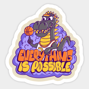 Basketball Dino Sticker